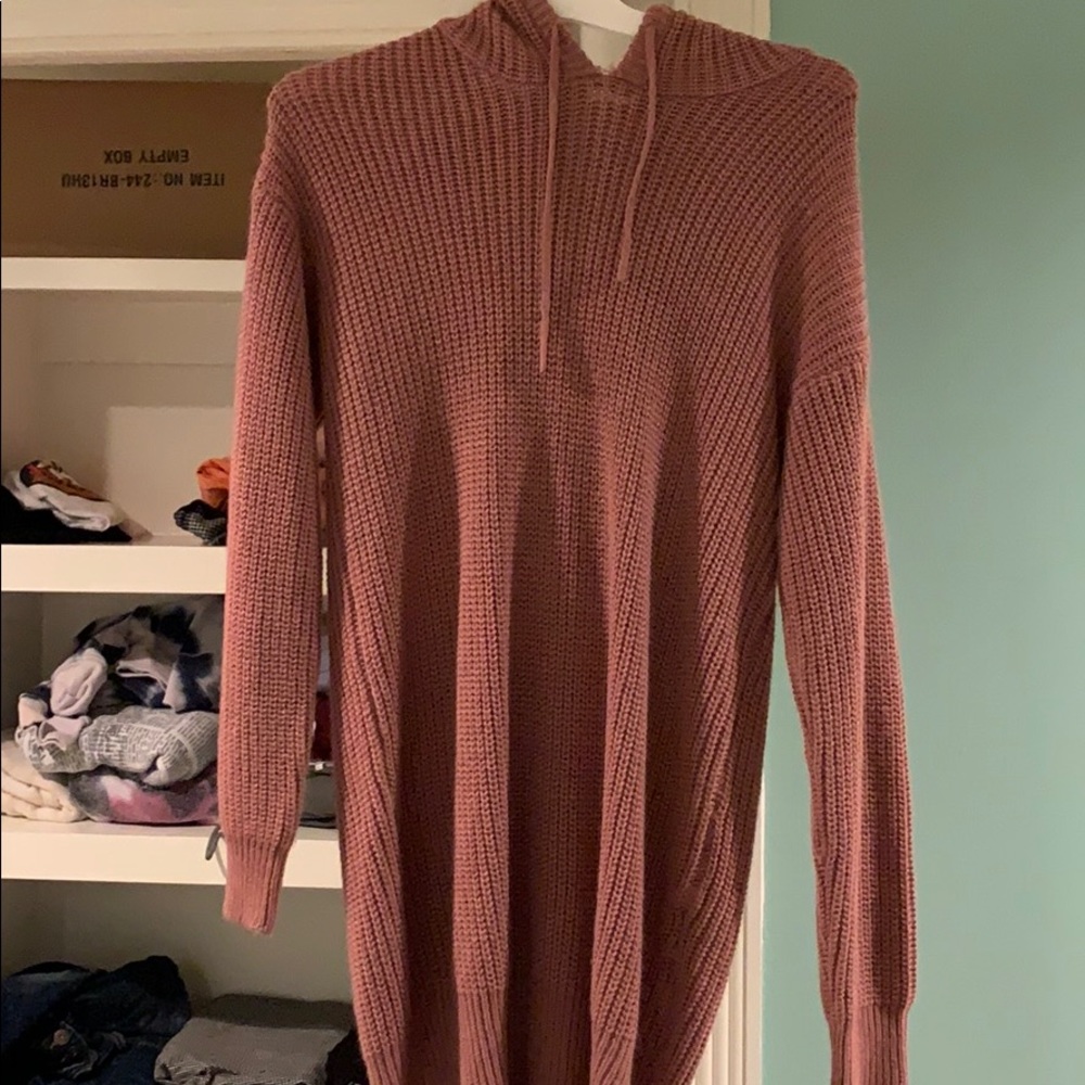 Pink sweater dress